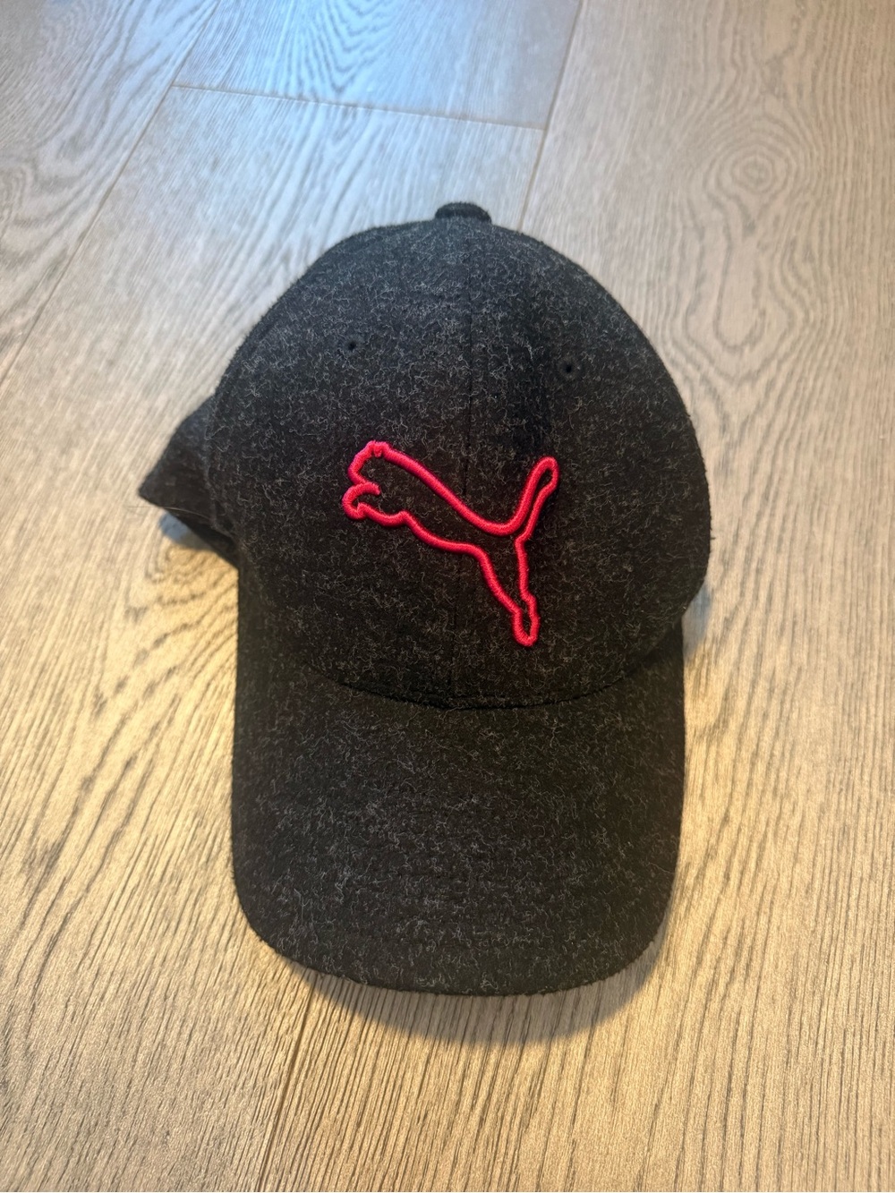 Puma Black Cap with Bright Red Puma Logo